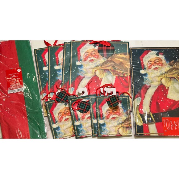Bundle Christmas wrapping 8 bags 3 boxes 1 pack tissue paper - Picture 1 of 13